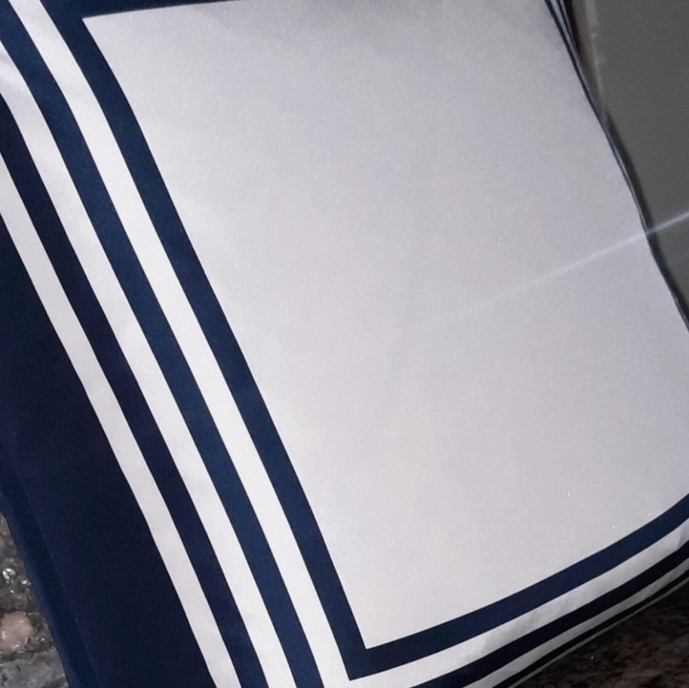 2 NWT Ralph Lauren Deerfield Navy and White Square Throw Pillows - Picture 2 of 8